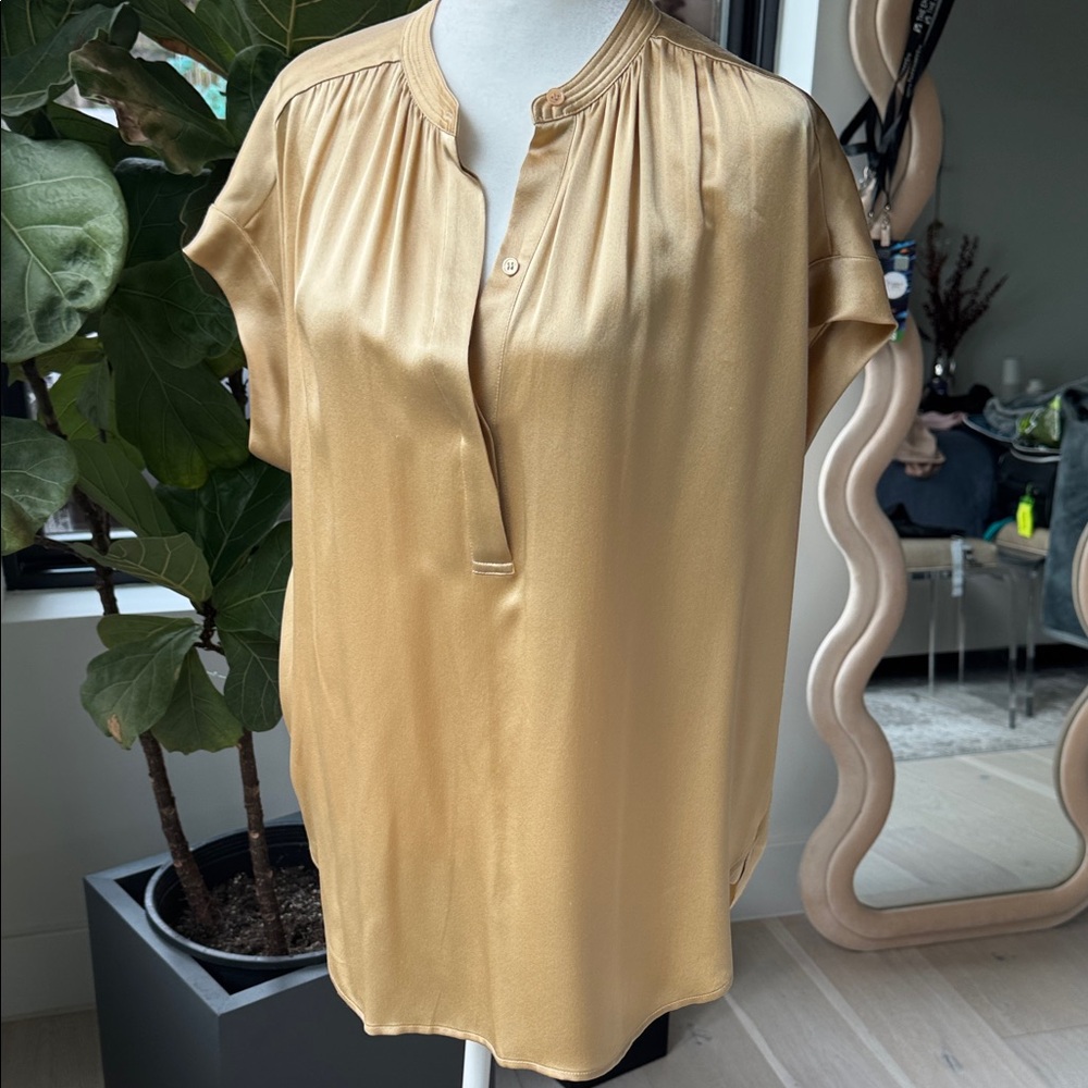 Vince Gold Silk Women's Top